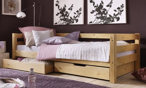 Massivholz Schubladenbett INFANSKIDS 90x200cm Kiefer massiv gelaugt geölt oder natur lackiert Casa de mobila Goslar Massivholz Schubladenbett INFANSKIDS 90x200cm Kiefer massiv gelaugt geölt oder natur lackiert Casa de mobila Goslar