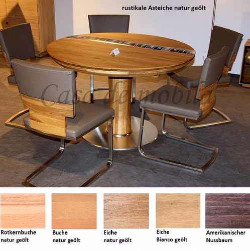 Säulentisch rund OREL ausziehbar 120/175x76x120cm Buche,Kernbuche oder Asteiche massiv geölt Casademobila Goslar Säulentisch rund OREL ausziehbar 120/175x76x120cm Buche,Kernbuche oder Asteiche massiv geölt Casademobila Goslar