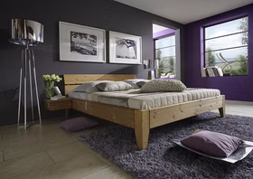 Jugendbett Easy Sleep 140x200x39cm Kiefer massiv gelaugt geölt Beine 2 eckig konisch Kopfteil 2 Casa de mobila Goslar