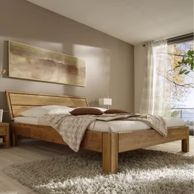 Bett 100x200 Beine 3 Normalhöhe Kopfteil 1 Eiche geölt