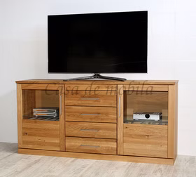 Massivholz TV-Sideboard 172x82x45cm PALERMO Wildeiche massiv natur geölt Casa de mobila Goslar