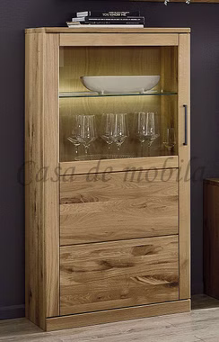 Highboard schmal links PALERMO 69x143x40 cm eiche massiv natur geölt Casa de mobila Goslar Highboard schmal links PALERMO 69x143x40 cm Wildeiche massiv natur geölt Casa de mobila Goslar