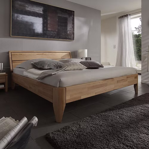 Bett 100x200 Beine 1 Normalhöhe Kopfteil 1 Kernbuche geölt parkettverleimt Bett 100x200 Beine 1 Normalhöhe Kopfteil 1 Kernbuche geölt parkettverleimt