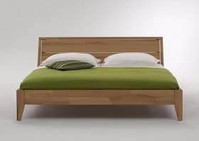 Massivholz Doppelbett Easy Sleep 200x200x45cm Kernbuche massiv natur geölt parkettverleimt B2 KT1 Casa de mobila Goslar