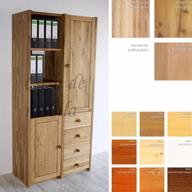 Aktenschrank 92x197x33cm CONTRA Wildeiche Kernbuche Kiefer massiv von Casademobila Goslar