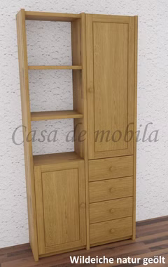 Schmale büroschrank 92x197x33cm CONTRA Wildeiche massiv natur geölt von Casademobila Goslar