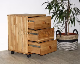 Rollcontainer mit Schubladen 46x69x49cm CONTRA Massivholz natur geölt von Casademobila Goslar Rollcontainer mit Schubladen 46x69x49cm CONTRA Massivholz natur geölt von Casademobila Goslar