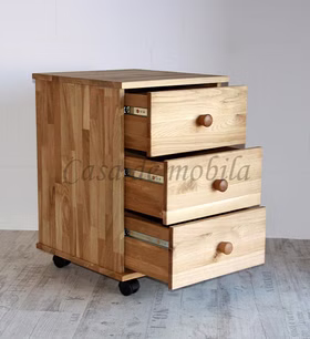 Rollcontainer mit Schubladen 46x69x49cm CONTRA Massivholz natur geölt von Casademobila Goslar Rollcontainer mit Schubladen 46x69x49cm CONTRA Massivholz natur geölt von Casademobila Goslar