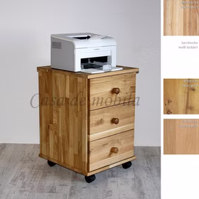 Rollcontainer mit Schubladen 46x69x49cm CONTRA Massivholz natur geölt von Casademobila Goslar Rollcontainer mit Schubladen 46x69x49cm CONTRA Massivholz natur geölt von Casademobila Goslar