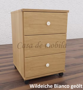 Rollcontainer mit Schubladen 46x69x49cm CONTRA Massivholz natur geölt von Casademobila Goslar Rollcontainer mit Schubladen 46x69x49cm CONTRA Massivholz natur geölt von Casademobila Goslar