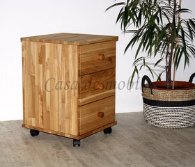Rollcontainer mit Schubladen 46x69x49cm CONTRA Massivholz natur geölt von Casademobila Goslar Rollcontainer mit Schubladen 46x69x49cm CONTRA Massivholz natur geölt von Casademobila Goslar