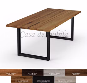 Esstisch Roma Manchester 6cm gerade Kante rustikale Eiche 01 Oel Finish