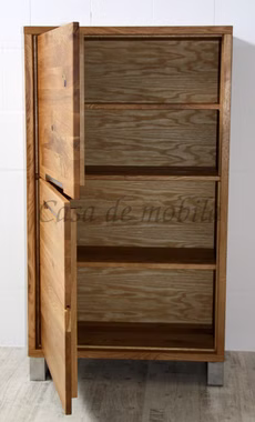 Highboard links 75x134x42cm SOUL Balkeneiche massiv geölt Massivholz Schrank Soul innen 75x134x42 cm Rustikale Balkeneiche massiv geölt Casa de mobila Goslar