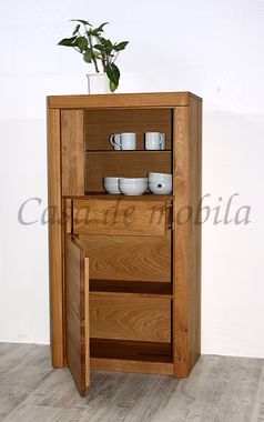 Vitrinenschrank niedrig 71x137x40cm HORIZONT links Wildeiche massiv Natur geölt Casa de mobila Goslar Vitrinenschrank niedrig 71x137x40cm HORIZONT links Wildeiche massiv Natur geölt Casa de mobila Goslar