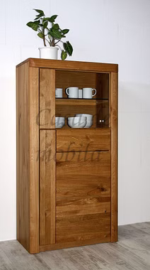 Vitrine 71x137x40cm HORIZONT Wildeiche massiv natur geölt Vitrine 71x137x40cm HORIZONT Wildeiche massiv natur geölt