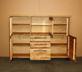 Highboard 178x134x42cm SOUL Rustikale Eiche massiv geölt Massivholz Geschirrkommode mit metallbeine rohstahl SOUL 178x134x42cm Rustikale Wildeiche massiv geölt Casademobila Goslar
