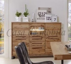 Highboard 178x134x42cm SOUL Rustikale Eiche massiv geölt Massivholz Geschirrschrank mit metallbeine rohstahl SOUL 178x134x42cm Rustikale Wildeiche massiv geölt Casademobila Goslar