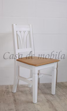 Stuhl 44x91x49cm Fichte 2farbig antikweiß / antik lackiert Stuhl 44x91x49cm Fichte 2farbig antikweiß / antik lackiert