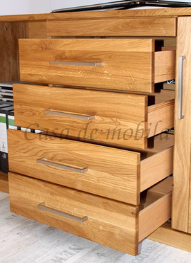 Kommode 172x82x45cm 2 Holztüren 4 Schubladen Massivholz geölt