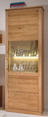 Vitrine 69x204x40cm PALERMO Massivholz geölt Vitrine 69x204x40cm PALERMO Massivholz geölt