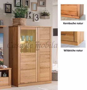 Massivholz Highboard 2türig Glastür links PALERMO 102x143x40cm kernbuche oder wildeiche massiv natur geölt, 7171 22 WE SR Casa de mobila Goslar Massivholz Highboard 2türig Glastür links PALERMO 102x143x40cm kernbuche oder wildeiche massiv natur geölt, 7171 22 WE SR Casa de mobila Goslar