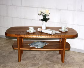 Ovaler Wohnzimmertisch mit Ablage 116x48x62cm ESBJERG Kiefer massiv bernsteinfarben lackiert Casa de mobila Goslar Ovaler Wohnzimmertisch mit Ablage 116x48x62cm ESBJERG Kiefer massiv bernsteinfarben lackiert Casa de mobila Goslar
