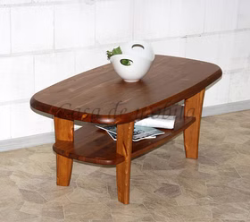 Massivholz Wohnzimmertisch Oval mit Ablage 116x48x62cm ESBJERG Kiefer massiv kirschfarben lackiert Casa de mobila Goslar Massivholz Wohnzimmertisch Oval mit Ablage 116x48x62cm ESBJERG Kiefer massiv kirschfarben lackiert Casa de mobila Goslar