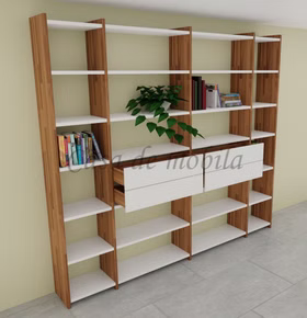 Massivholz Systemregal Stollenwand Regal Bibliotek Kernbuche massiv geölt weiß Casademobila Goslar Massivholz Systemregal Stollenwand Regal Bibliotek Kernbuche massiv geölt weiß Casademobila Goslar
