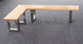 Eckbank mit Baumkante ZINGST 208x45x138cm Metallfüße Edelstahloptik Wildeiche massiv geölt casademobila goslar Eckbank mit Baumkante ZINGST 208x45x138cm Metallfüße Edelstahloptik Wildeiche massiv geölt casademobila goslar