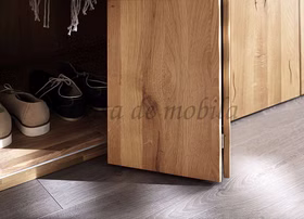 Kleiderschrank 72x221x65cm 1 Falt-Tür rustikale Wildeiche geölt