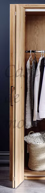 Kleiderschrank 72x221x65cm 1 Falt-Tür rustikale Wildeiche geölt