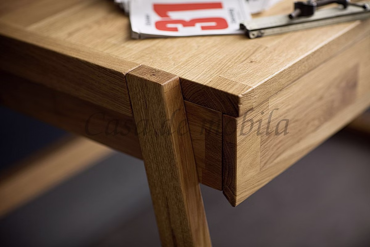 Schreibtisch mit Aufsatz 126x77/89/94x55cm GOMMA Wildeiche massiv geölt von Casademobila Goslar Schreibtisch mit Aufsatz 126x77/89/94x55cm GOMMA Wildeiche massiv geölt von Casademobila Goslar