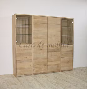 Massivholz Wohnzimmerschrank 178x161x33cm CONTRA Wildeiche massiv bianco geölt Casa de mobila Goslar