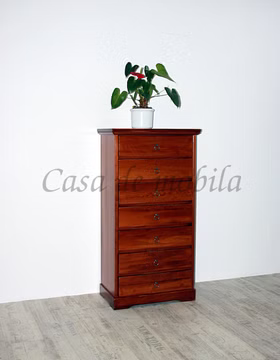 Schubladenschrank 60x112x35cm DECOR Pappel kirschbaum lackiert Massivholz schrank mit Schubladen Decor pappel massiv Kirschfarben casademobila Goslar