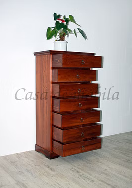 Schubladenschrank 60x112x35cm DECOR Pappel kirschbaum lackiert Massivholz Schubladenkommode Decor pappel massiv Kirschfarben casademobila Goslar