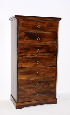Massivholz Schubladenkommode DECOR Pappel massiv Braun nussbaumfarben Casademobila Goslar