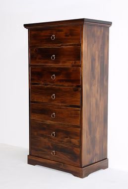 Massivholz Schubkastenkommode DECOR Pappel massiv Braun nussbaumfarben Casademobila Goslar