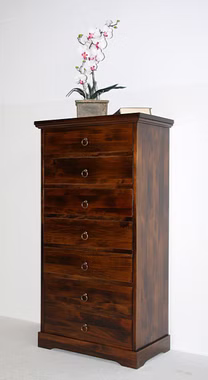 Massivholz Wäschekommode mit Schubladen DECOR Pappel massiv Braun nussbaumfarben Casademobila Goslar