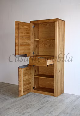 Schrank 71x170x40cm links HORIZONT Wildeiche massiv natur geölt
