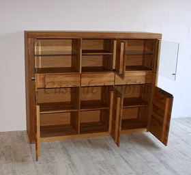 Highboard 173x137x45cm HORIZONT Wildeiche massiv natur geölt