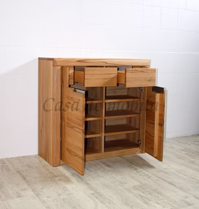 Schuhschrank 102x94x40cm HORIZONT Kernbuche massiv geölt Metallgriffe Schuhschrank 102x94x40cm HORIZONT Kernbuche massiv geölt Metallgriffe