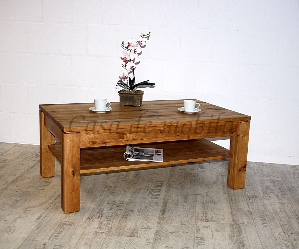 Couchtisch mit Schublade MÜNSTERLAND Ureiche massiv natur geölt Couchtisch mit Schublade MÜNSTERLAND Ureiche massiv natur geölt