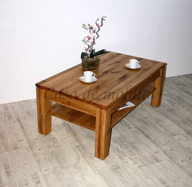 Couchtisch mit Schublade MÜNSTERLAND Ureiche massiv natur geölt Couchtisch mit Schublade MÜNSTERLAND Ureiche massiv natur geölt