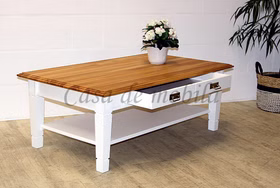 Couchtisch 130x48x75cm NORDIC HOME Kiefer massiv weiß platte Wildeiche von Casademobila Goslar Couchtisch 130x48x75cm NORDIC HOME Kiefer massiv weiß platte Wildeiche von Casademobila Goslar
