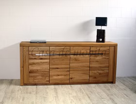 Anrichte 4-türig 219x94x45cm HORIZONT Wildeiche massiv natur geölt Casa de mobila Goslar Anrichte 4-türig 219x94x45cm HORIZONT Wildeiche massiv natur geölt Casa de mobila Goslar