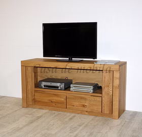 TV-Lowboard 128x62x40cm HORIZONT Wildeiche massiv natur geölt TV-Lowboard 128x62x40cm HORIZONT Wildeiche massiv natur geölt