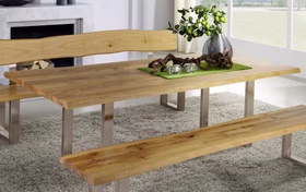 Esstisch erweiterbar 160-240x75x90 Wildeiche natur geölt Esstisch erweiterbar 160-240x75x90 Wildeiche natur geölt