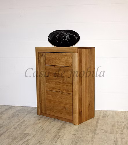 Massivholz Schuhkommode 71x94x40cm links HORIZONT Wildeiche massiv natur geölt Casa de mobila Goslar