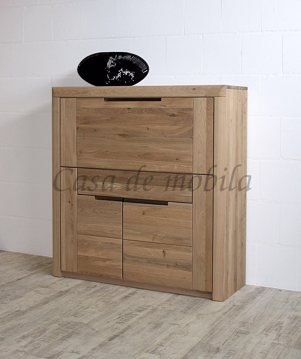 Sekretär 115x120x40cm HORIZONT Wildeiche bianco geölt Massivholz Schreibsekretär HORIZONT 115x120x40cm Wildeiche massiv Bianco geölt Casa de mobila Goslar