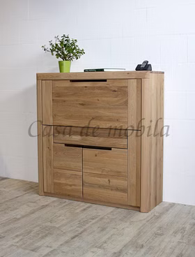 Sekretär 115x120x40cm HORIZONT Wildeiche bianco geölt Echtholz Schreibschrank HORIZONT 115x120x40cm Wildeiche massiv Bianco geölt Casa de mobila Goslar